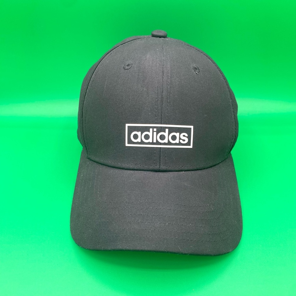 Adidas Climalite Black Spellout White Logo Snapback Cap Hat CA 40312 Womens EUC
